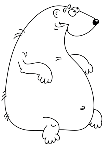 Funny Polar Bear Coloring Page